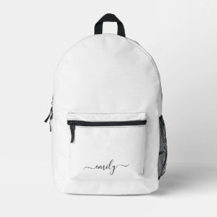 Name des Monogramms für das White Black Modern Bedruckter Rucksack