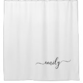Name des Monogramms für das White Black Modern Duschvorhang (Vorderseite)