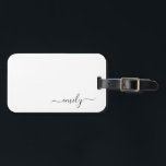 Name des Monogramms für das White Black Modern Gepäckanhänger<br><div class="desc">Schwarz und Weiß Einfache Script Monogram Name. Das macht den perfekten 16 Geburtstag,  Hochzeit,  Brautparty,  Jubiläum,  Babydusche oder Junggeselinnen-Abschied Geschenk für jemanden,  der Lieben glamourösen Luxus und schicke Stile.</div>
