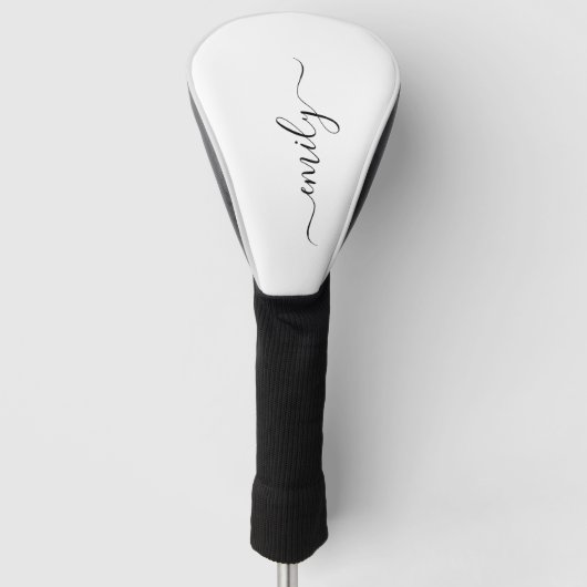 Name des Monogramms für das White Black Modern Golf Headcover (Vorderseite)