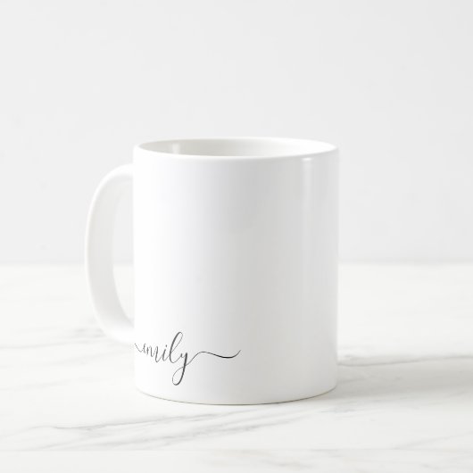 Name des Monogramms für das White Black Modern Kaffeetasse (Vorderseite Links)