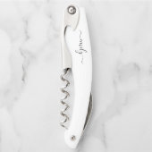 Name des Monogramms für das White Black Modern Kellnermesser (Vorderseite)