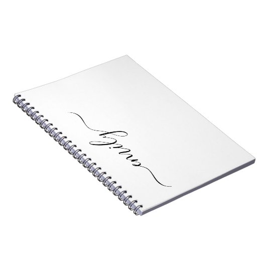 Name des Monogramms für das White Black Modern Notizblock (Rechte Seite)