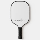 Name des Monogramms für das White Black Modern Pickleball Schläger (Vorderseite)