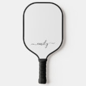 Name des Monogramms für das White Black Modern Pickleball Schläger (Rückseite)