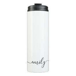 Name des Monogramms für das White Black Modern Thermosbecher