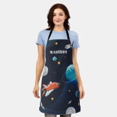 Name des Monogramms für den äußeren Weltraum Perso Schürze (Getragen)