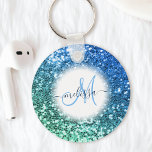 Name des Monogramms für den benutzerdefinierten bl Schlüsselanhänger<br><div class="desc">Personalisieren Sie diesen wunderschönen funkelnd Blue Imitats Glitzer Schlüsselanhänger einfach mit Ihrem eigenen handgeschriebenen Skript Monogramm und Namen.</div>