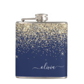 Name des Monogramms für den Blauen Girl-Glitzer Flachmann (Vorderseite)