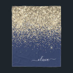 Name des Monogramms für den Blauen Girl-Glitzer Fleecedecke<br><div class="desc">Gold und Navy Blue Imitats Sparkle Glitzer Monogram Name und Initial Fleece Blanket. Das macht den perfekten 16 Geburtstag,  Hochzeit,  Brautparty,  Jubiläum,  Babydusche oder Junggeselinnen-Abschied Geschenk für jemanden,  der Lieben glamourösen Luxus und schicke Stile.</div>