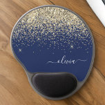 Name des Monogramms für den Blauen Girl-Glitzer Gel Mousepad<br><div class="desc">Monogram Name und Initial Mousepad (Mouse Pad) für den blauen Sparkle-Glitzer Gold und Navy. Das macht den perfekten 16 Geburtstag,  Hochzeit,  Brautparty,  Jubiläum,  Babydusche oder Junggeselinnen-Abschied Geschenk für jemanden,  der Lieben glamourösen Luxus und schicke Stile.</div>