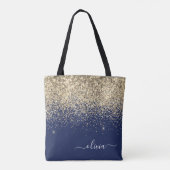 Name des Monogramms für den Blauen Girl-Glitzer Tasche (Rückseite)