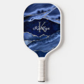 Name des Monogramms für den EleganBlue Agate Silve Pickleball Schläger (Rückseite)