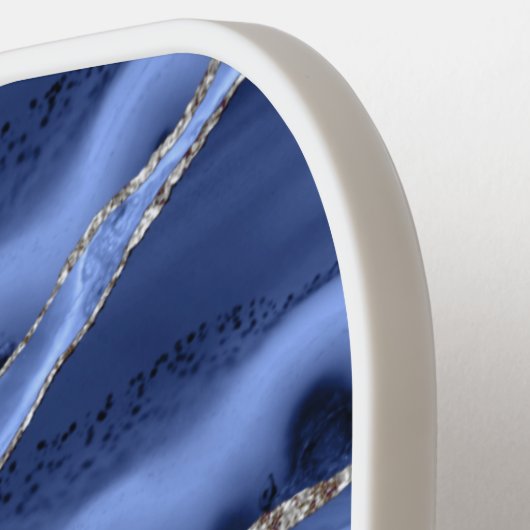 Name des Monogramms für den EleganBlue Agate Silve Pickleball Schläger (Linke Seite)