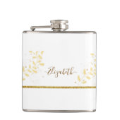 Name des Monogramms für den Elegangolden Glitzer Flachmann (Vorderseite)