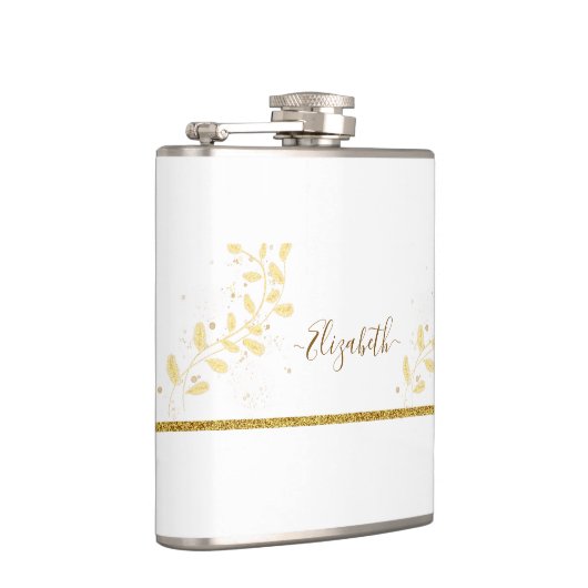 Name des Monogramms für den Elegangolden Glitzer Flachmann (Rechts)