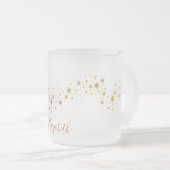 Name des Monogramms für den Elegangolden Glitzer Mattglastasse (VorderseiteRechts)