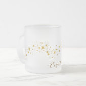 Name des Monogramms für den Elegangolden Glitzer Mattglastasse (Vorderseite Links)