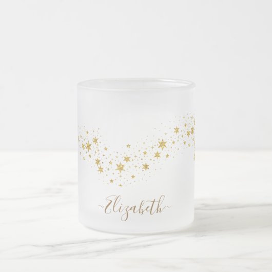 Name des Monogramms für den Elegangolden Glitzer Mattglastasse (Mittel)