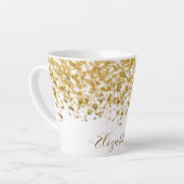 Name des Monogramms für den Elegangolden Glitzer Milchtasse (Linke Ecke)