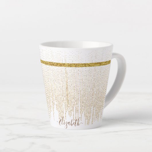 Name des Monogramms für den Elegangolden Glitzer Milchtasse (Rechte Ecke)