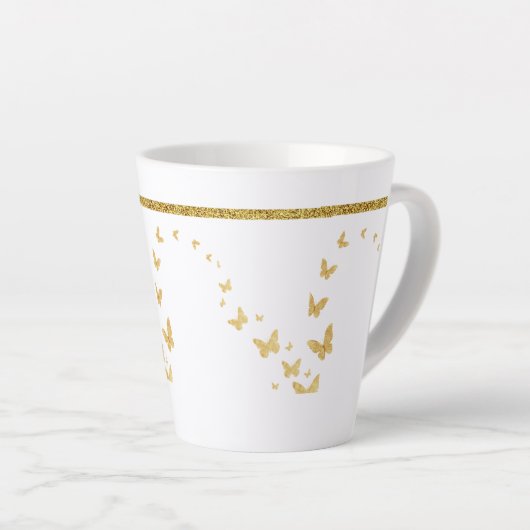 Name des Monogramms für den Elegangolden Glitzer Milchtasse (Rechte Ecke)