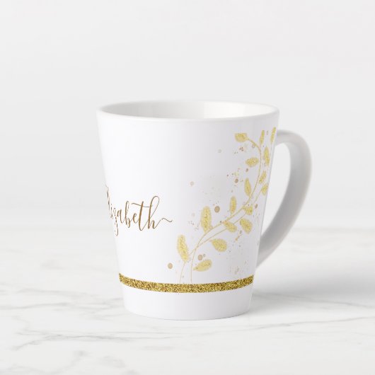 Name des Monogramms für den Elegangolden Glitzer Milchtasse (Rechte Ecke)