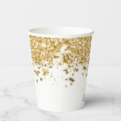 Name des Monogramms für den Elegangolden Glitzer Pappbecher (Rechts)