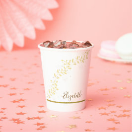 Name des Monogramms für den Elegangolden Glitzer Pappbecher