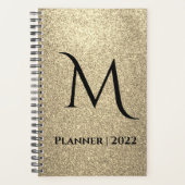 Name des Monogramms für den Elegangolden Glitzer Planer (Vorderseite)