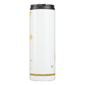 Name des Monogramms für den Elegangolden Glitzer Thermosbecher (Rückseite)