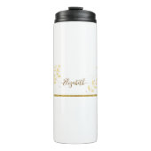 Name des Monogramms für den Elegangolden Glitzer Thermosbecher (Vorderseite)