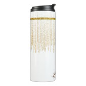 Name des Monogramms für den Elegangolden Glitzer Thermosbecher (Nach links gedreht)
