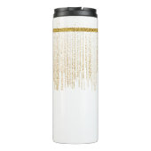 Name des Monogramms für den Elegangolden Glitzer Thermosbecher (Rückseite)