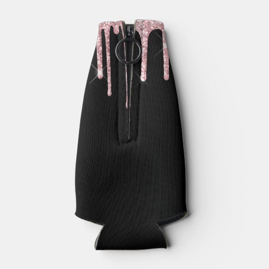 Name des Monogramms für den Girl-Pink-Drill-Glitze Flaschenkühler (Rückseite)