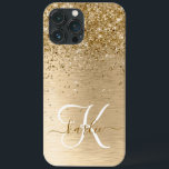 Name des Monogramms für den Glitzer aus goldgegoss Case-Mate iPhone Hülle<br><div class="desc">Dieses schicke Gehäuse mit hübschem goldglänzenden Glitzer auf goldgebürstetem metallischem Hintergrund ist einfach zu personalisieren.</div>