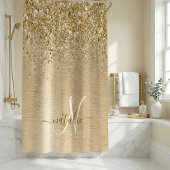 Name des Monogramms für den Glitzer aus goldgegoss Duschvorhang