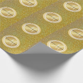 Name des Monogramms für den Glitzer aus goldgegoss Geschenkpapier (Ecke)