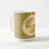 Name des Monogramms für den Glitzer aus goldgegoss Kaffeetasse (Vorderseite Links)