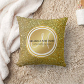 Name des Monogramms für den Glitzer aus goldgegoss Kissen (Decke)