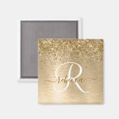 Name des Monogramms für den Glitzer aus goldgegoss Magnet (Vorderseite/Rückseite)
