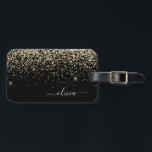 Name des Monogramms für den Gold Black Girl Glitze Gepäckanhänger<br><div class="desc">Monogram Name und Initial Pillow für den Gold und Black Sparkle Glitzer. Das Kissen macht den perfekten 16 Geburtstag,  Hochzeit,  Brautparty,  Babydusche oder Junggeselinnen-Abschied Geschenk für jemanden,  der sein Zimmer stilvoll dekoriert.</div>
