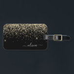 Name des Monogramms für den Gold Black Girl Glitze Gepäckanhänger<br><div class="desc">Monogram Name und Initial Pillow für den Gold und Black Sparkle Glitzer. Das Kissen macht den perfekten 16 Geburtstag,  Hochzeit,  Brautparty,  Babydusche oder Junggeselinnen-Abschied Geschenk für jemanden,  der sein Zimmer stilvoll dekoriert.</div>