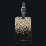 Name des Monogramms für den Gold Black Girl Glitze Gepäckanhänger<br><div class="desc">Monogram Name und Initial Pillow für den Gold und Black Sparkle Glitzer. Das Gepäcksack-Anhänger macht den perfekten 16 Geburtstag,  Hochzeit,  Brautparty,  Babydusche oder Junggeselinnen-Abschied Geschenk für jemanden,  der sein Zimmer stilvoll dekoriert.</div>