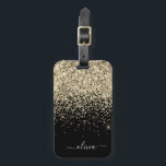 Name des Monogramms für den Gold Black Girl Glitze Gepäckanhänger<br><div class="desc">Monogram Name und Initial Pillow für den Gold und Black Sparkle Glitzer. Das Gepäcksack-Anhänger macht den perfekten 16 Geburtstag,  Hochzeit,  Brautparty,  Babydusche oder Junggeselinnen-Abschied Geschenk für jemanden,  der sein Zimmer stilvoll dekoriert.</div>