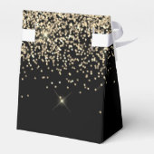 Name des Monogramms für den Gold Black Girl Glitze Geschenkschachtel (Rückseite)