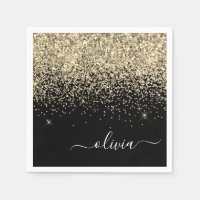 Name des Monogramms für den Gold Black Girl Glitze