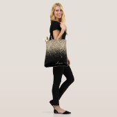 Name des Monogramms für den Gold Black Girl Glitze Tasche (Am Model)