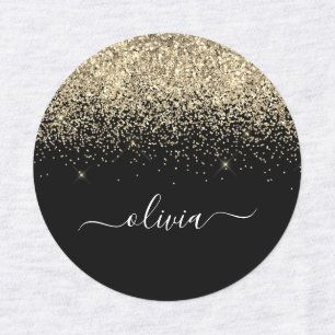 Name des Monogramms für den Gold Black Glitzer Chi Etiketten