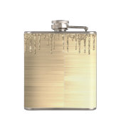 Name des Monogramms für den Gold-Glitzer-Brushed Flachmann (Rückseite)